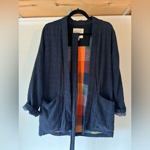 Ace & Jig small Alexa cardi/blazer in cadet textile